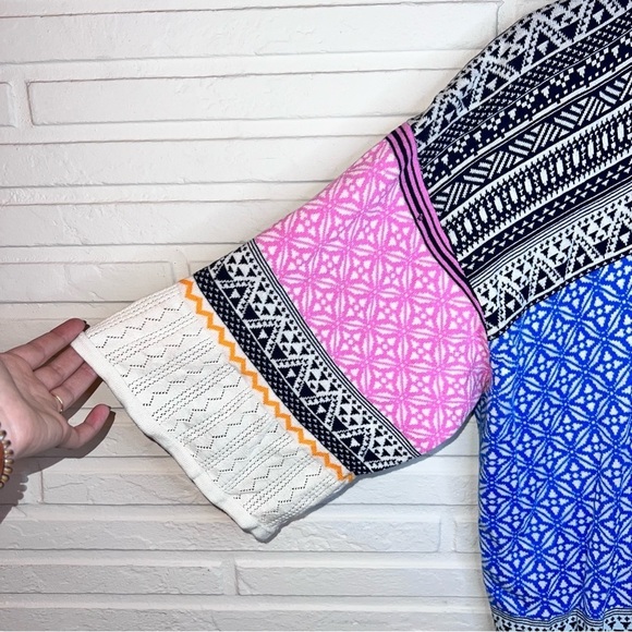 H&M Multicolored Cotton Geometrical Knit Open Style Kimono, Women’s Size Large - Picture 8 of 8